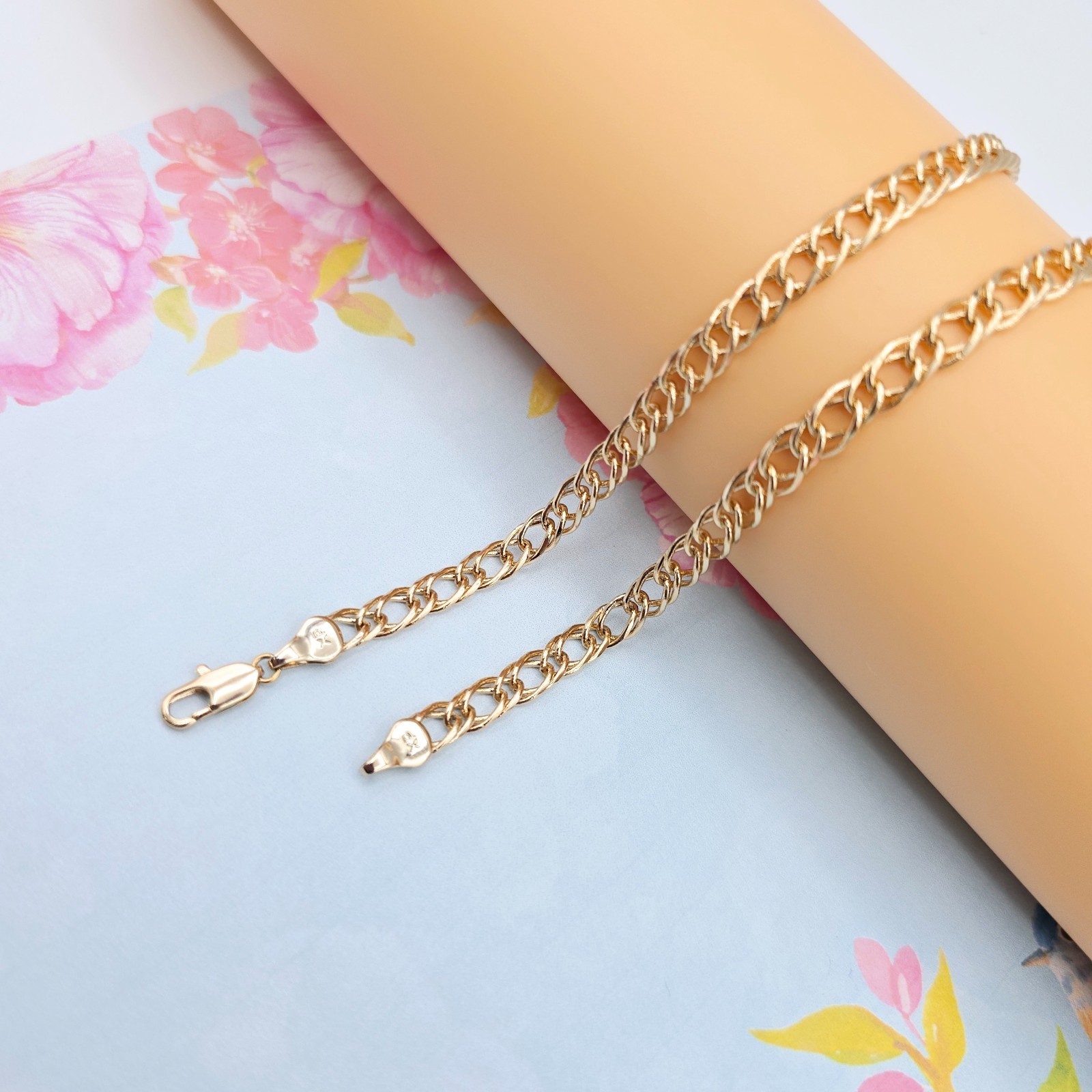 Curb Chain Necklace for Men & Women, 23.6 Inch Length, XPNL0088 Slim Rose Gold