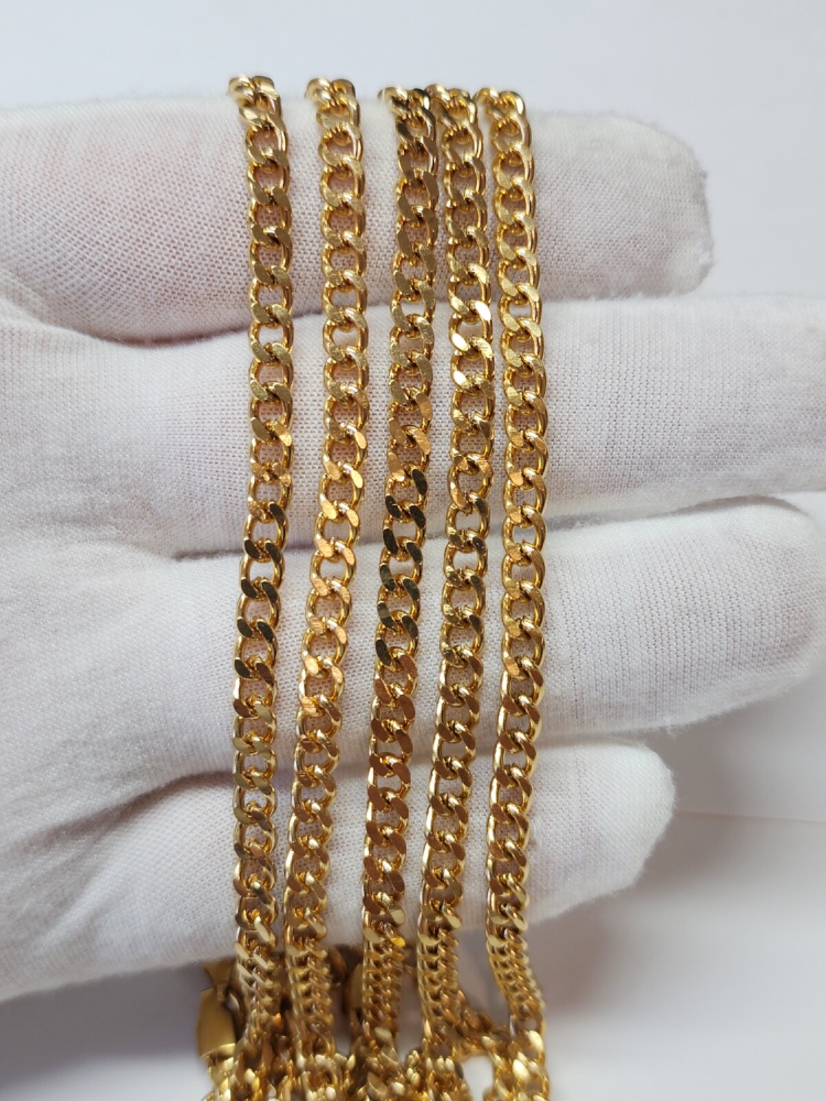Stainless Steel Gold Plated Cuban Chain Necklace 5mm Unisex, Hip Hop Jewelry Men