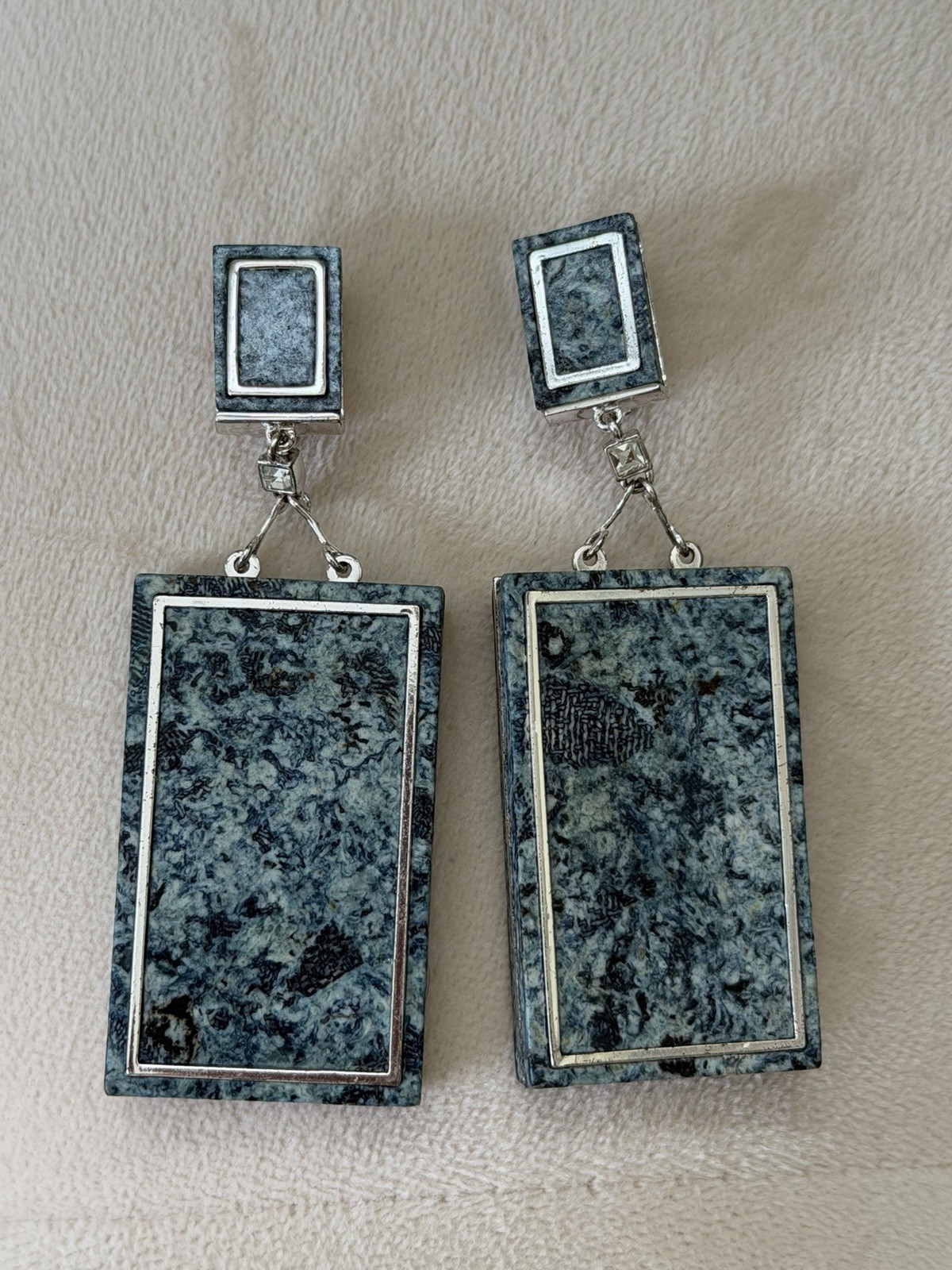 H&M Conscious Exclusive Clip-On Earrings Rectangular Dangle
