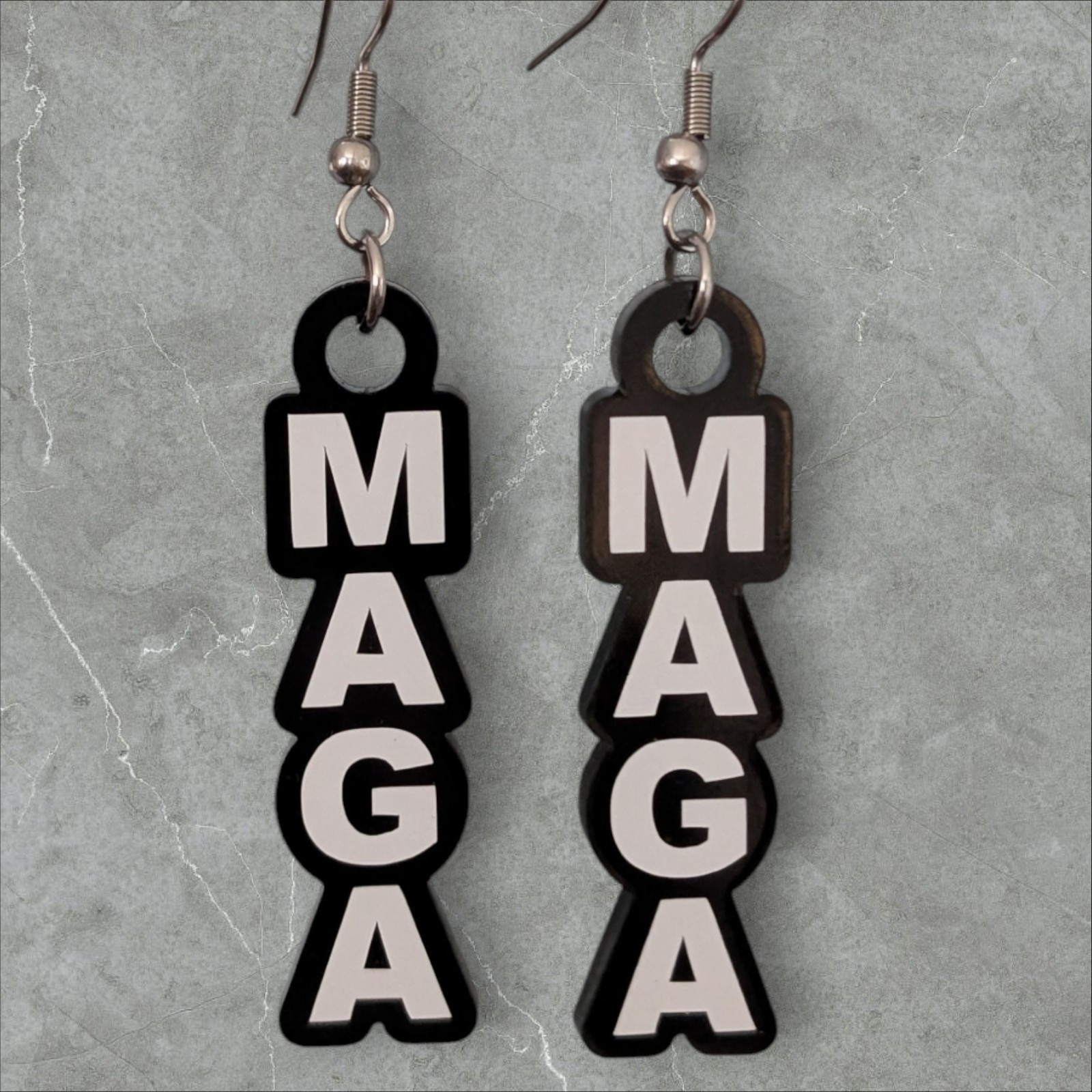 MAGA Earrings Make America Great Again Jewelry Trump Support Gift Dance Vance US