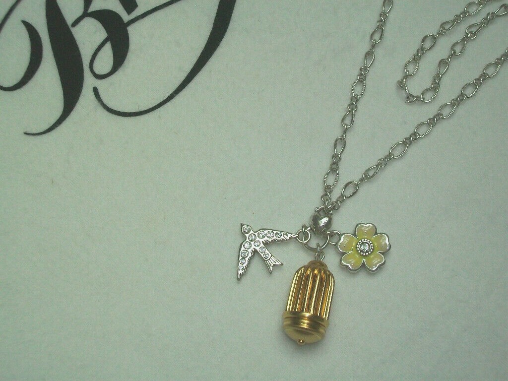 BRIGHTON Balla Necklace 26″ w/ Charms Silver & Gold, BRACELET AVAILABLE NEW