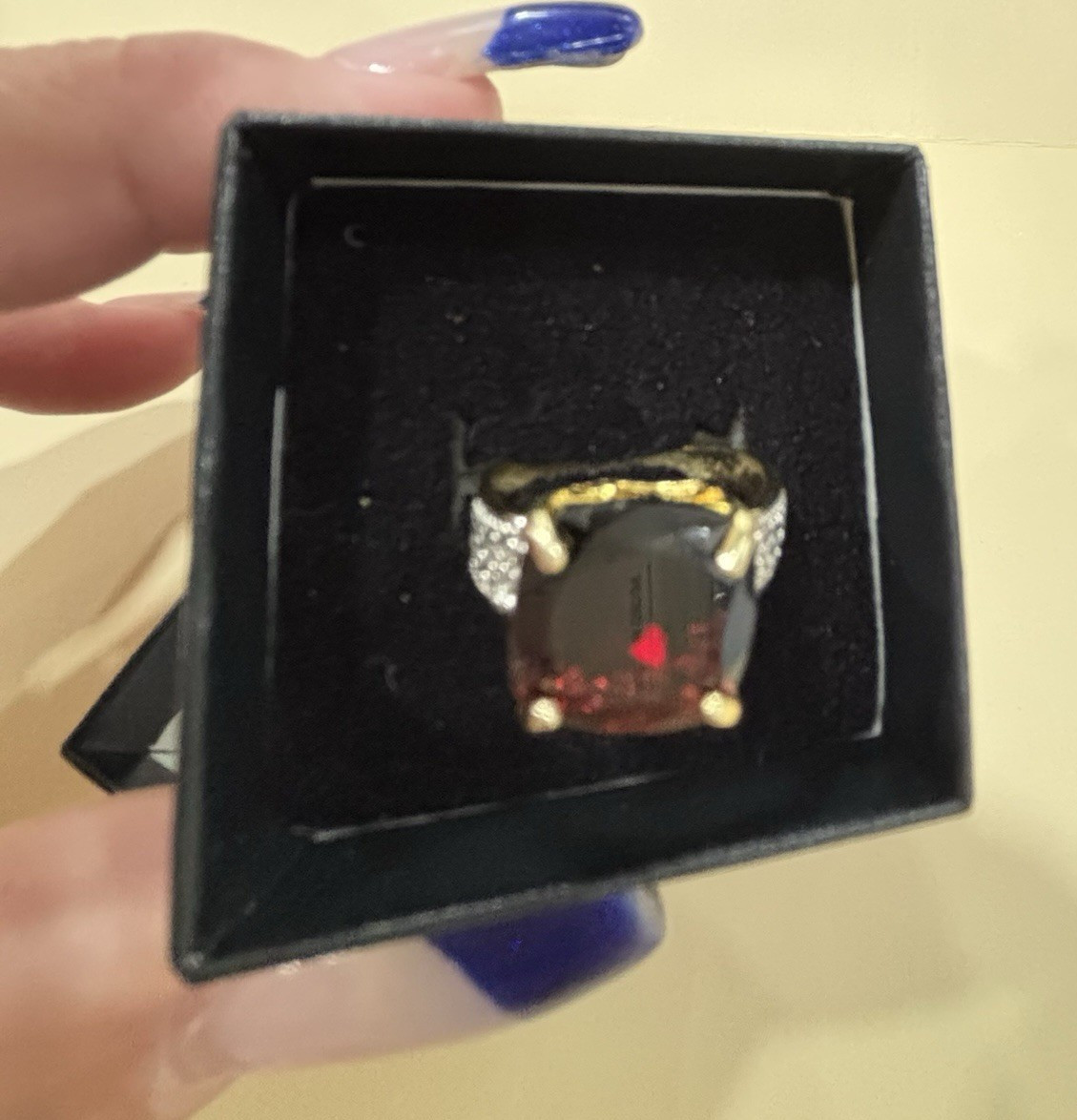 Beautiful 14K yellow gold over 925 Sterling Silver Diamonds and 6.0 CTW Garnet