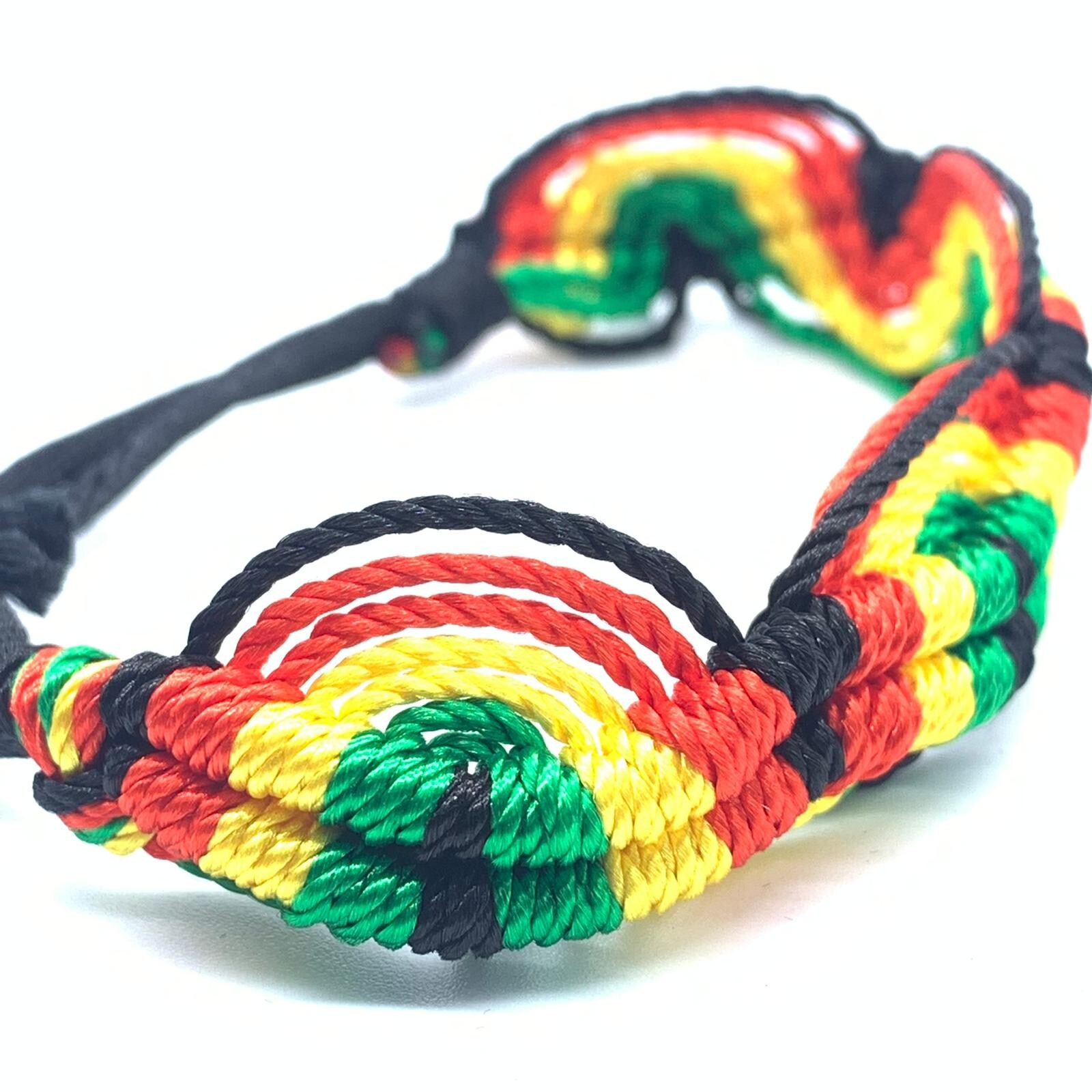 12pcs Leaf Rasta Hippie Braided Rope Handmade Macramé Cord Bracelets 7in-11in