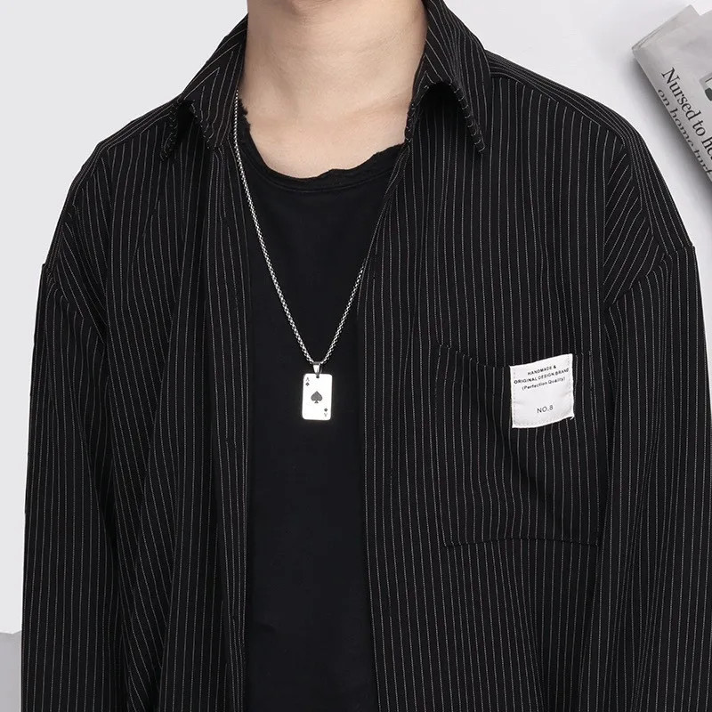 New Card Womens Silver CZ Poker Mens Pendant Necklace Punk Hip Hop Jewelry Chain