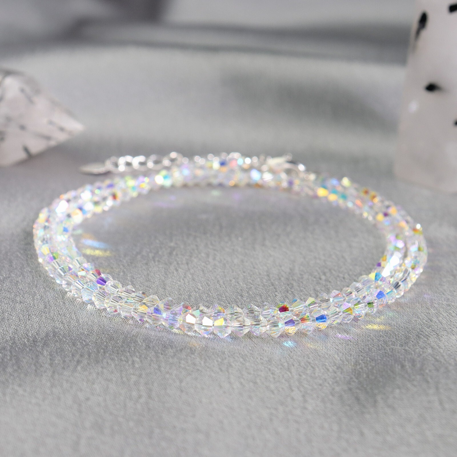 Natural Crystal Angel Aura Ultra Sparkly Stunning Healing Women Choker Necklace