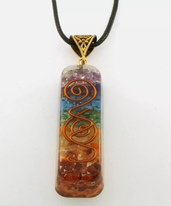 2025 Trending Now Eco Friendly 7 Chakra Orgonite Pendant Necklace Gift Idea