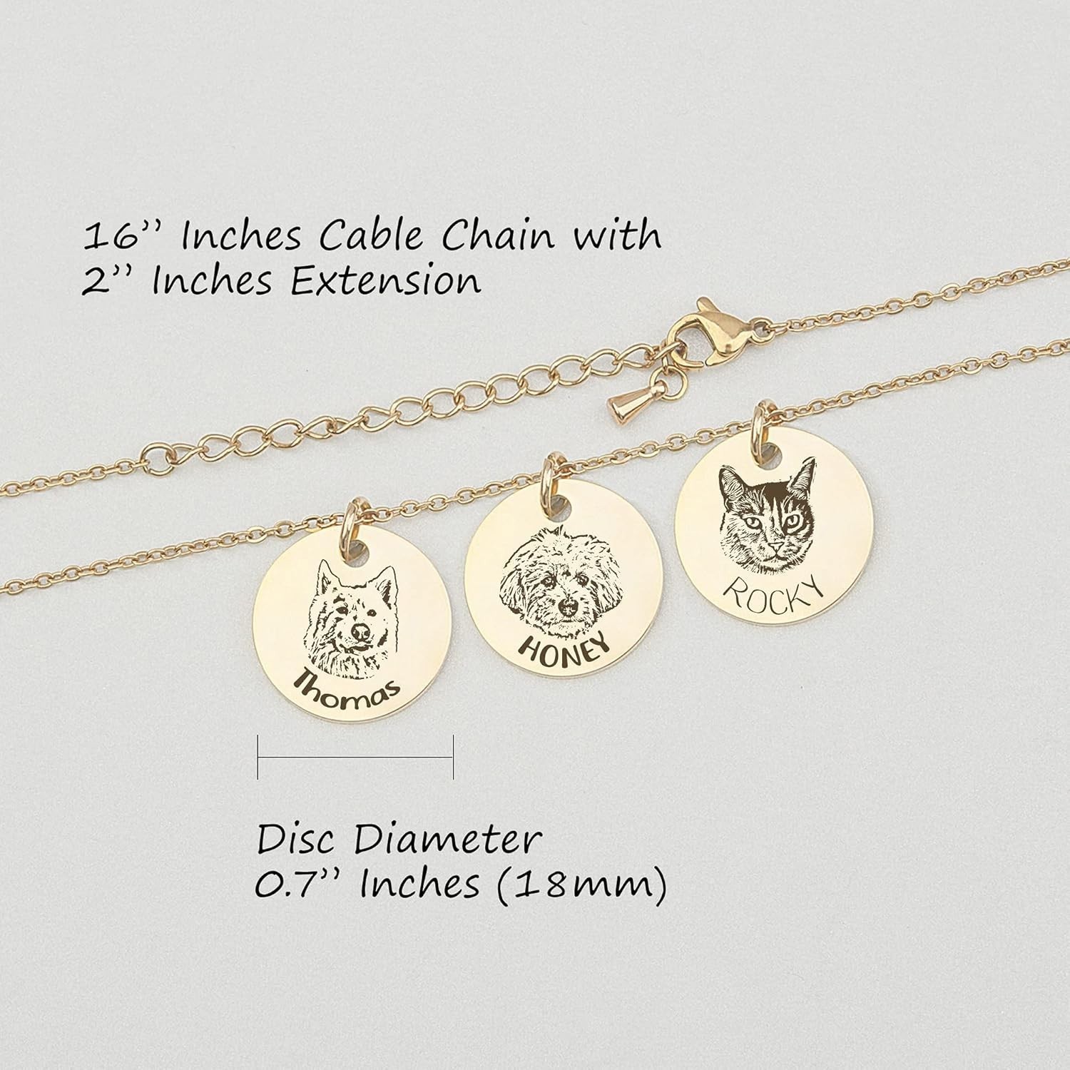 Personalized Pet Portrait Necklace Custom Family Portrait Engraving Photo Gift