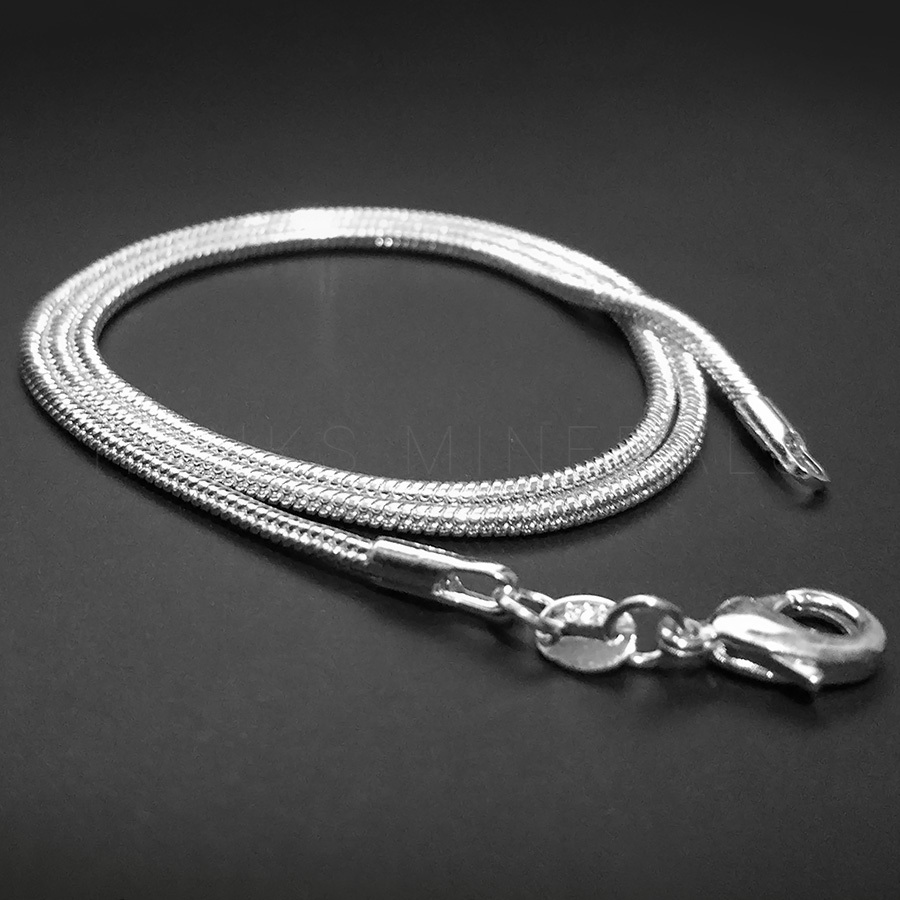 1mm 2mm 925 Sterling Silver Plated Snake Chain Necklace 16″ 18″ 20″ 22″ 24″