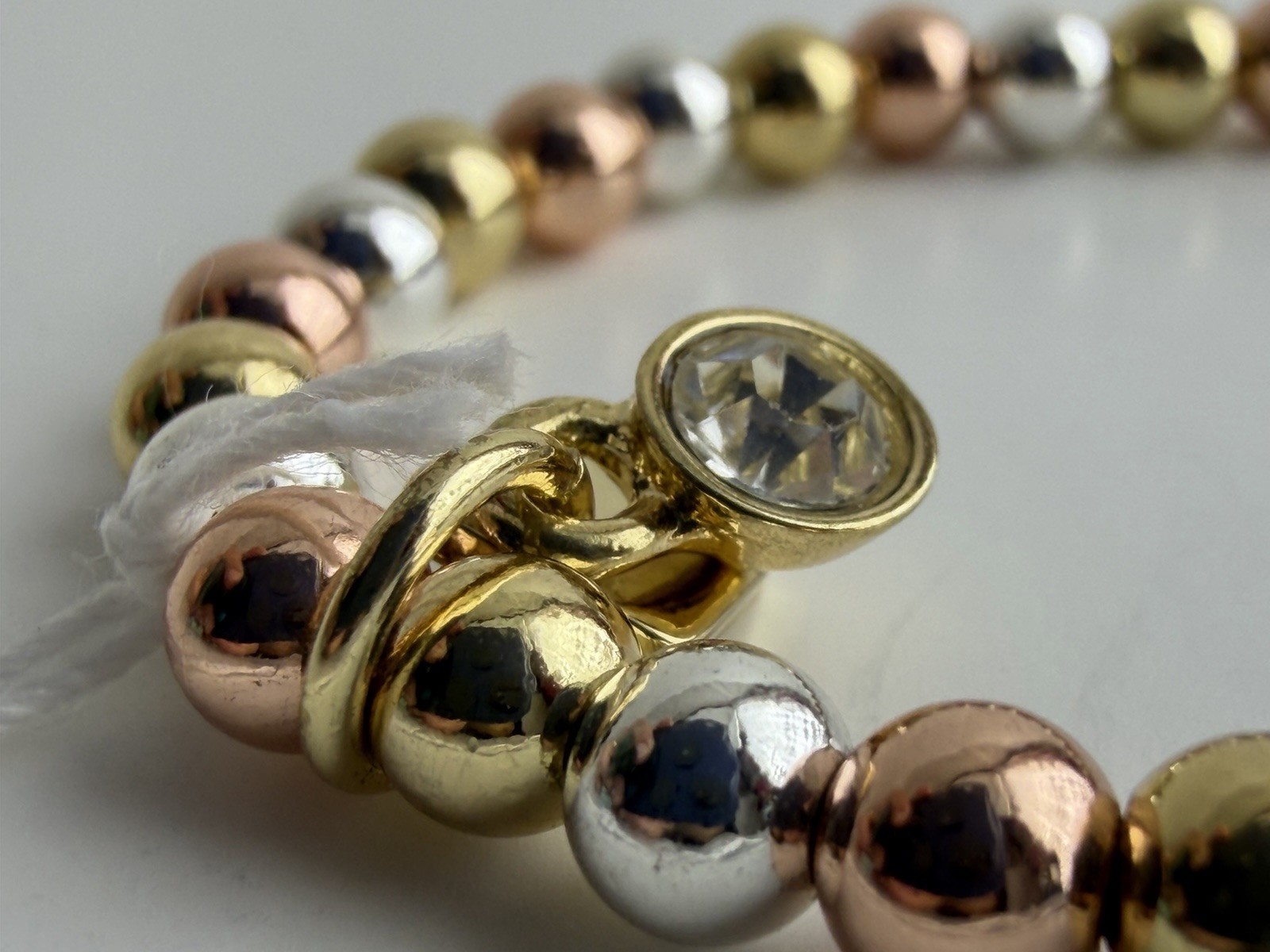Park Lane LOVEY Gold Silver Rose Gold Bead Stretch Bracelet Retail $38 – NEW NWT