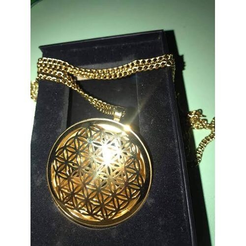 Ener-Chi Gold Pendant With I-Protect 24/7 For Health And Wellness
