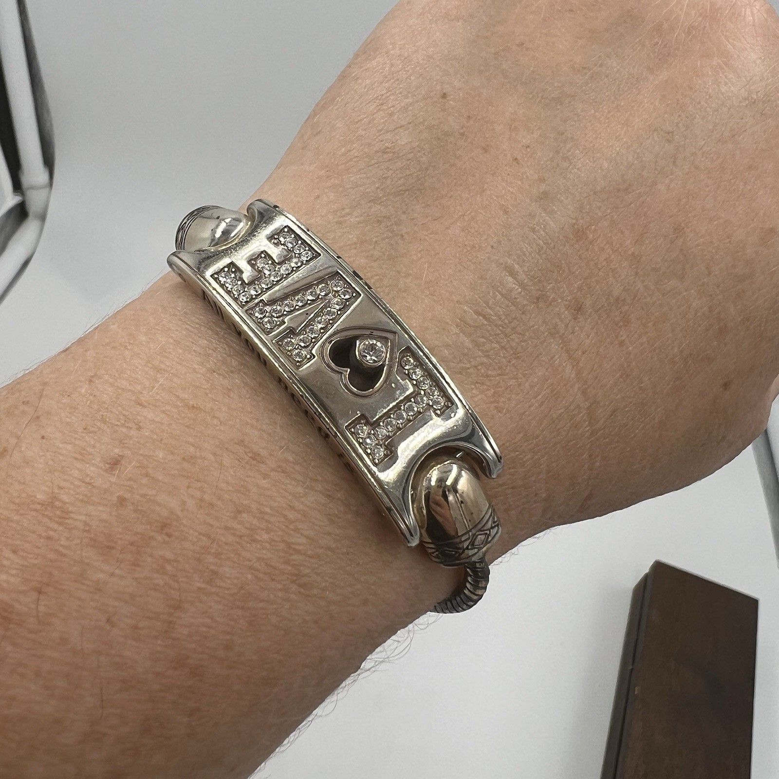 BRIGHTON All You Need is LOVE Charm Bracelet, With Charms And Extender 7-8 Inch