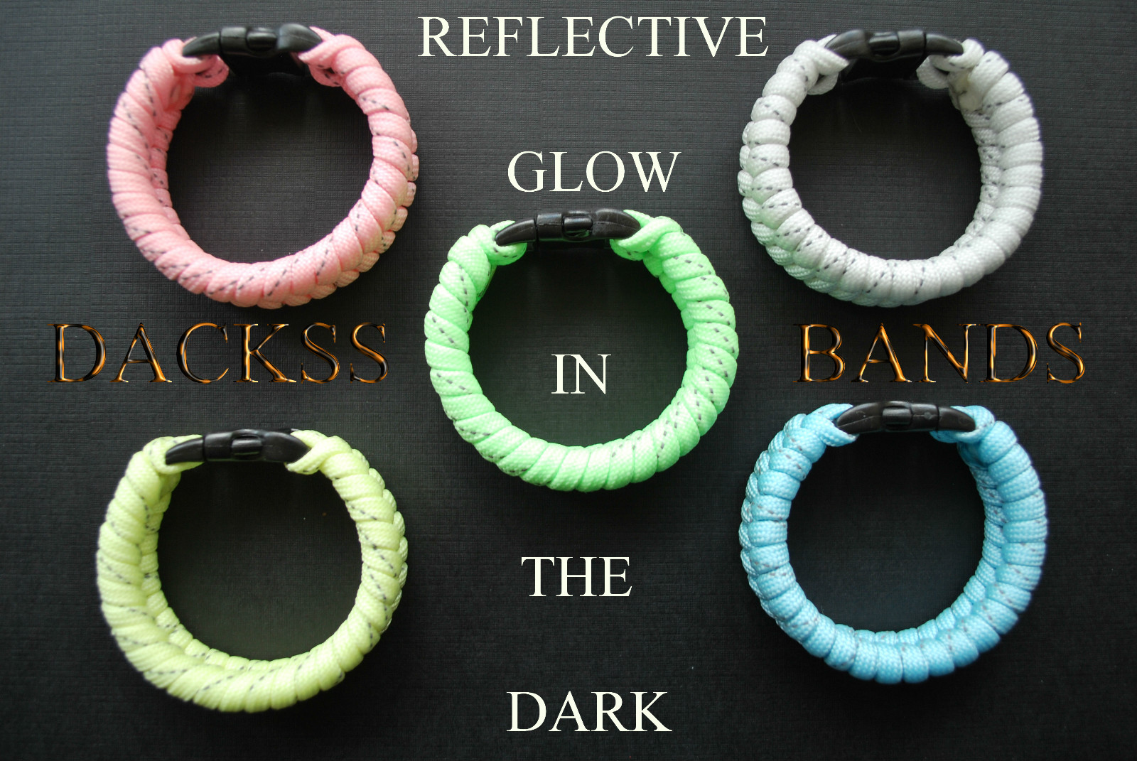 Reflective Glow in the Dark Paracord Wristband for Kids at School and Adults
