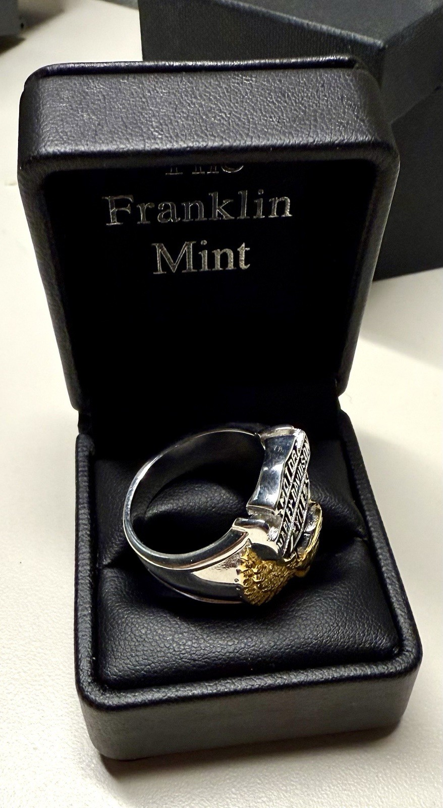 Harley-Davidson® Mens Wings of Freedom Ring Sz 11 Franklin Mint LED Black Matte