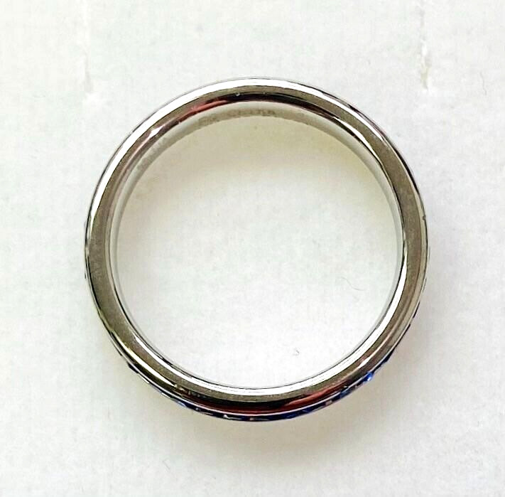 QVC Steel by Design Crystal Birthstone Eternity Band Ring Sapphire September 6