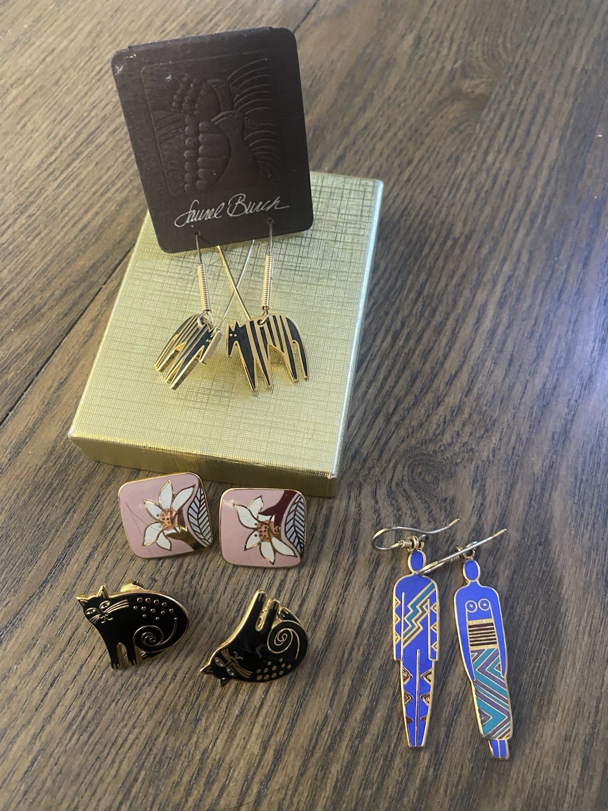 Earrings Lot Laurel Burch Man Woman Lilly Keshire Clip Pierced Vintage