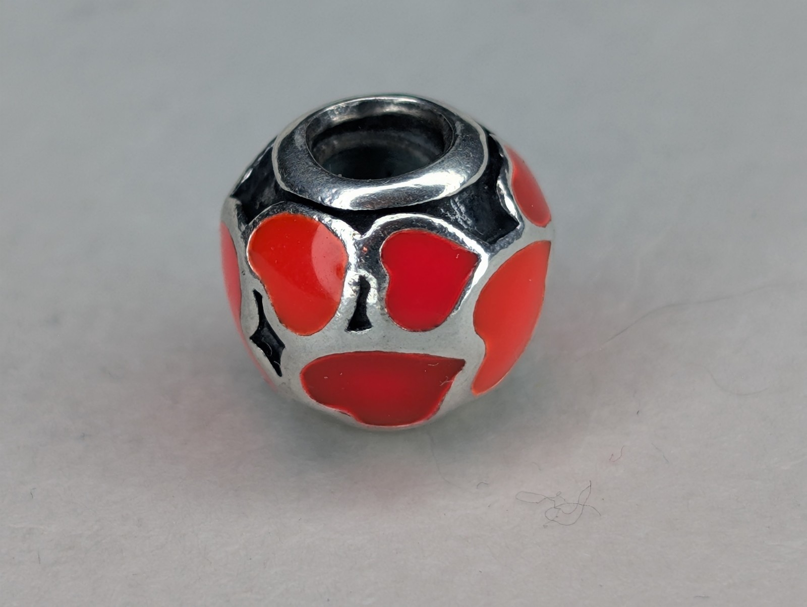 Authentic Pandora Love You Red Enamel Hearts Charm S925 ALE Retired