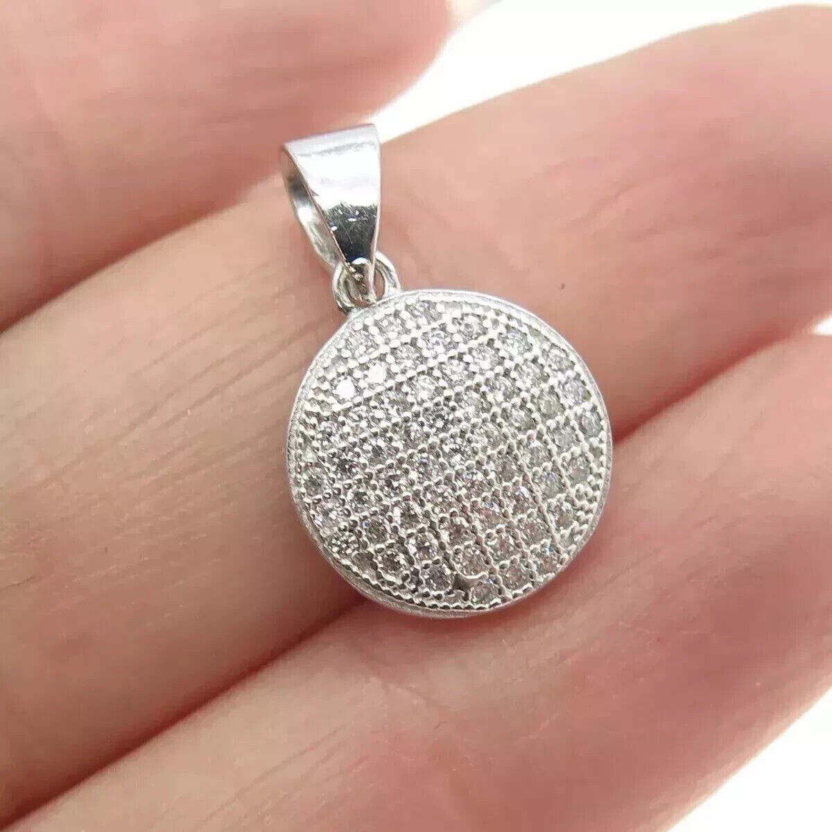 Round Cut Simulated Diamond Unisex Stunning Round Pendant 14K White Gold Plated