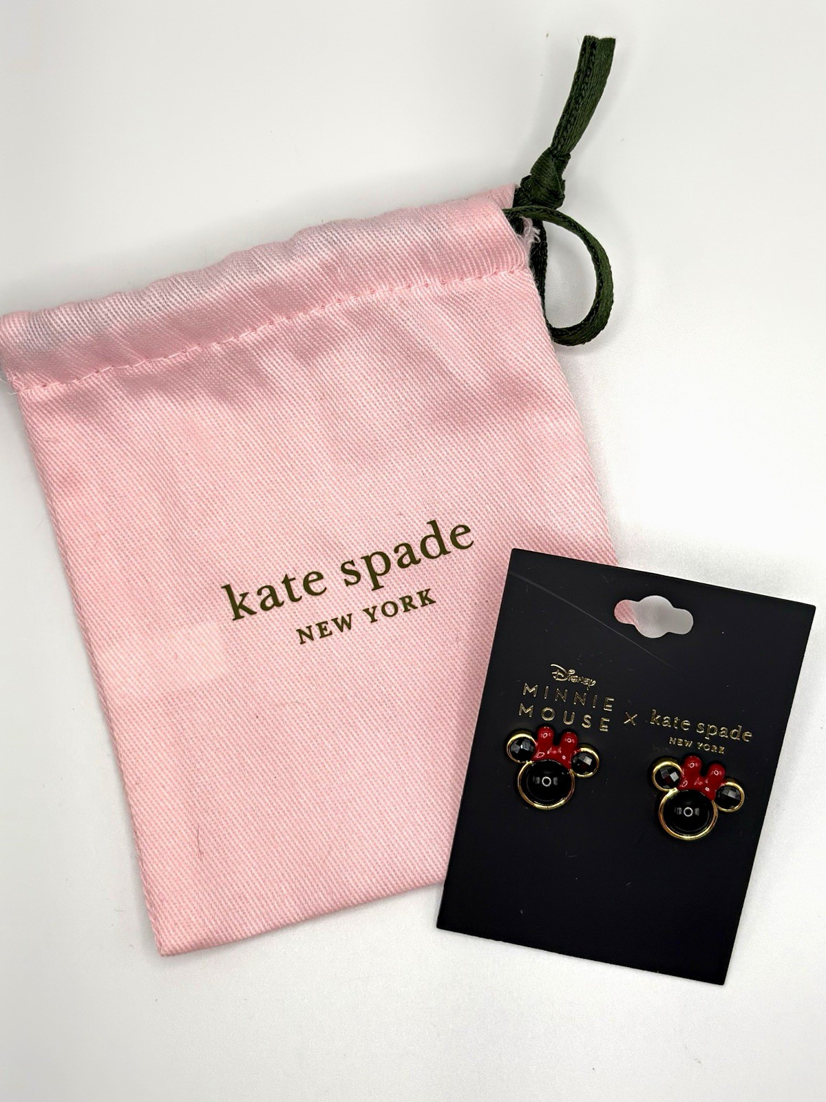 Kate Spade New York Disney Minnie Mouse Enamel Stud Earrings Butterfly Back