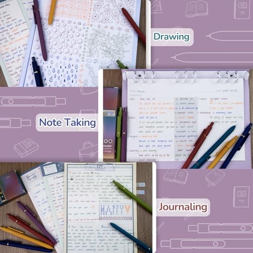 YOXMJDB 6 Pcs Color Pens for Journaling 0.5mm Fine Point 6 Pcs Vintage Gold