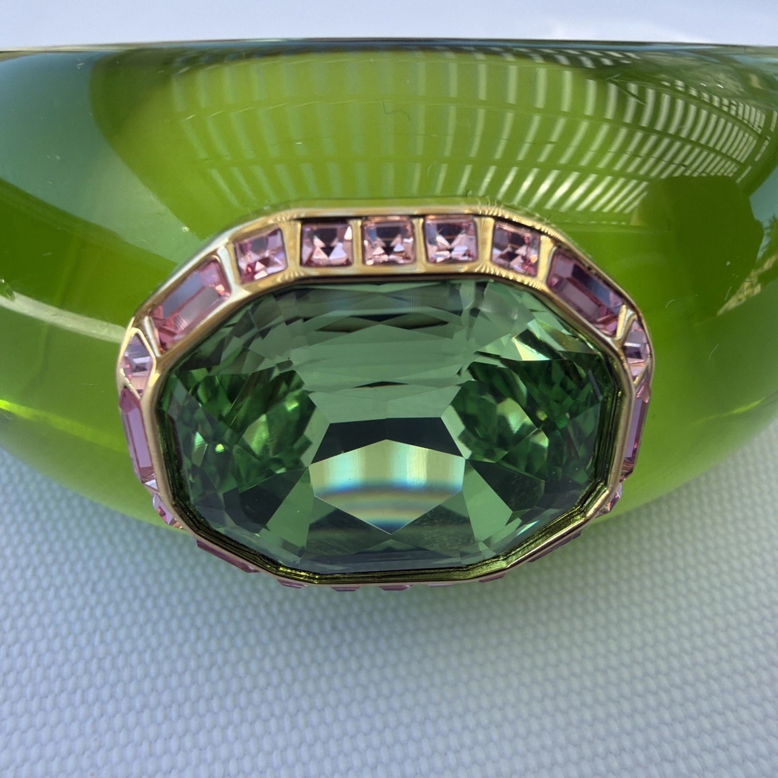 Swarovski Green Dulcis Cuff Bracelet Octagon Cut
