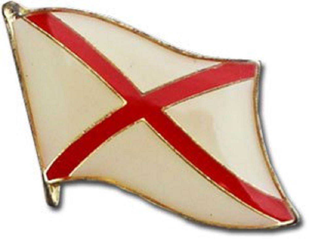 State of Alabama AL Flag Bike Motorcycle Hat Cap lapel Pin