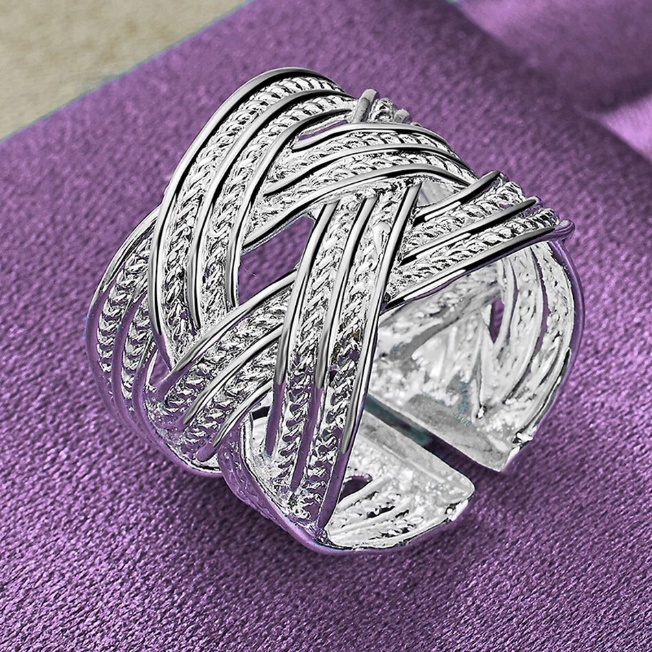 CHSHINE 925 Sterling Silver Adjustable Bracelet Bangle Ring Charm Jewelry Sets