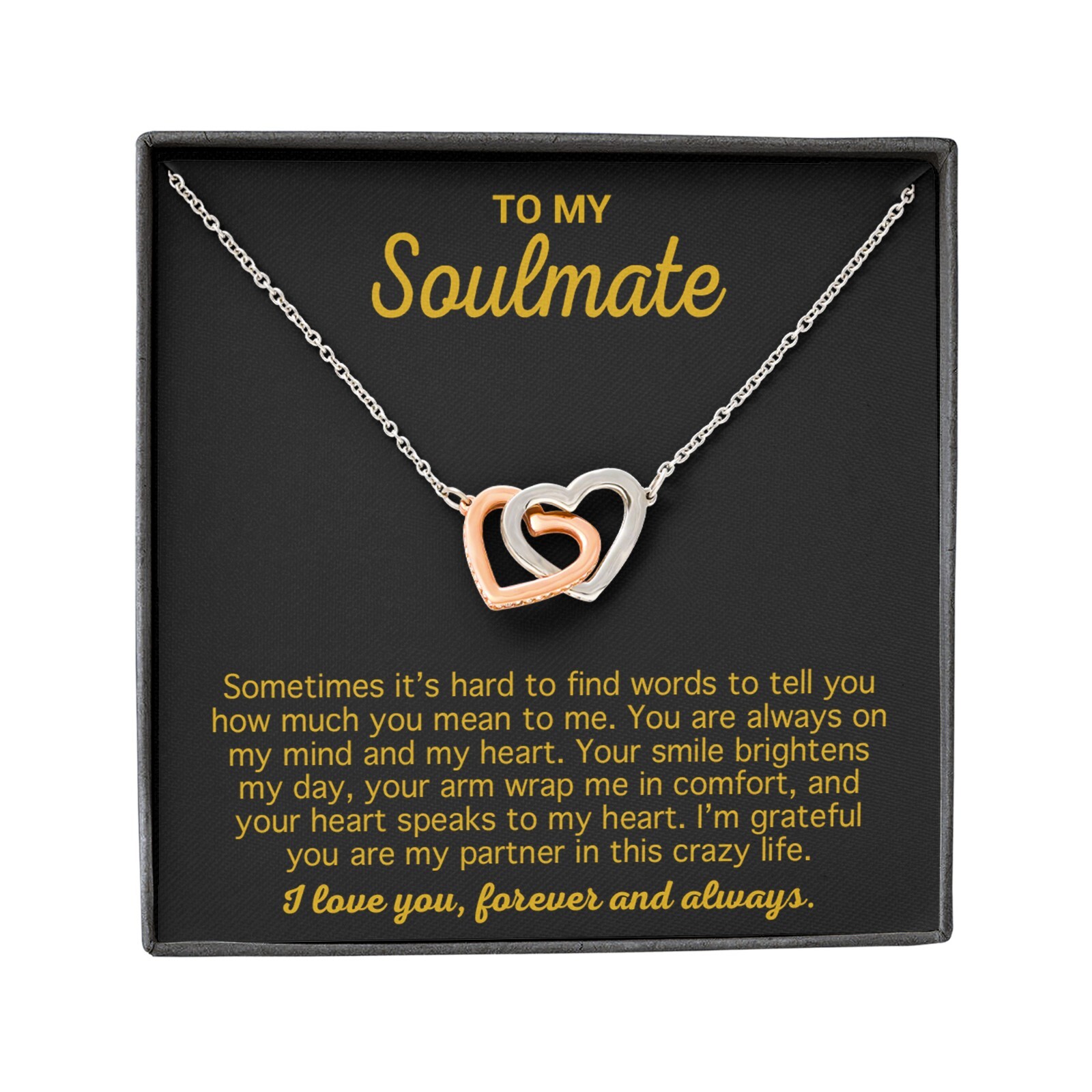 To My Soulmate Necklace Gift For Wife Girlfriend Birthday Anniversary Christmas