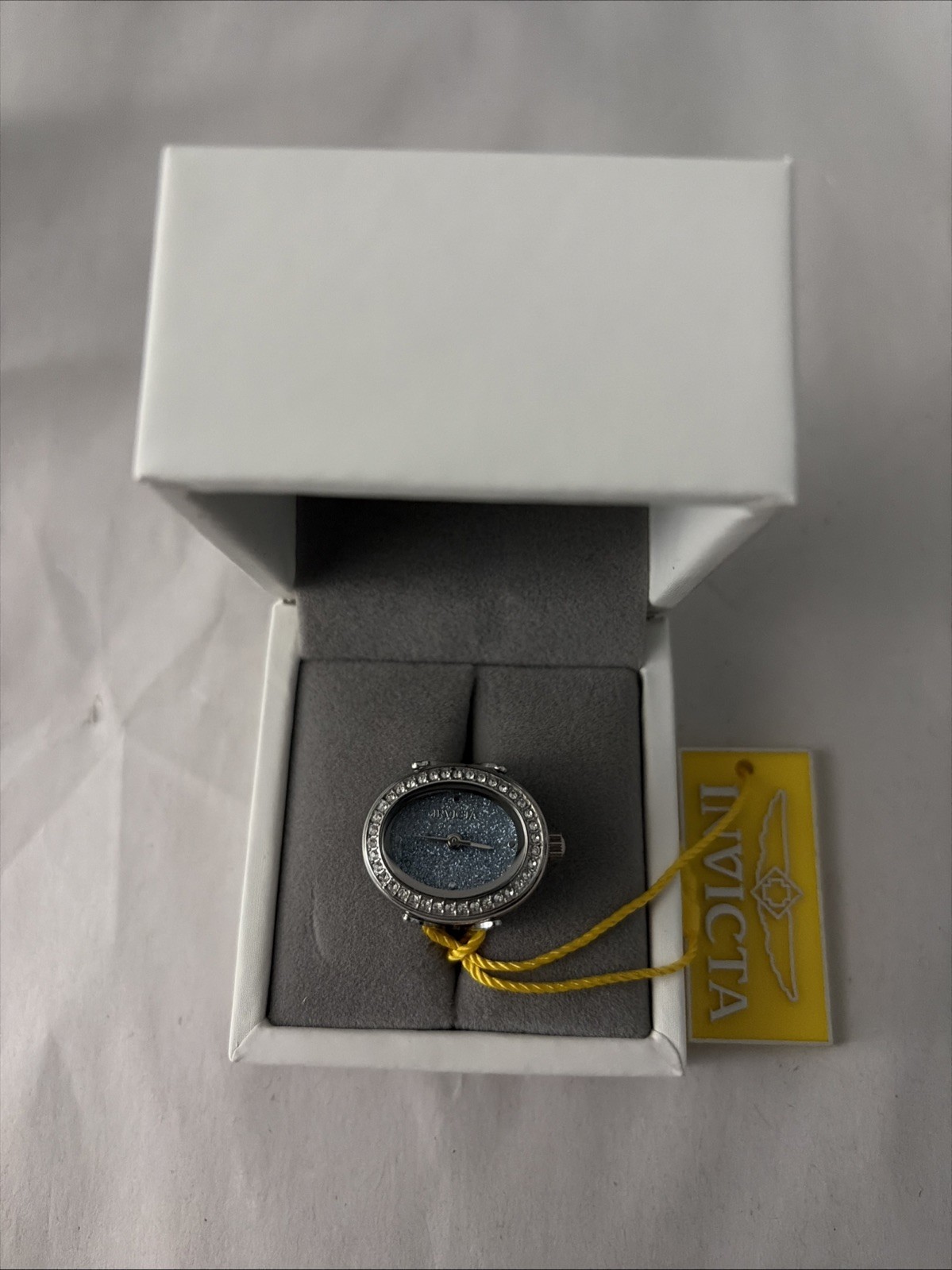 Invicta Mini Angel Women’s adjustable Ring Watch – 24mm, Silver blueDial (49596)