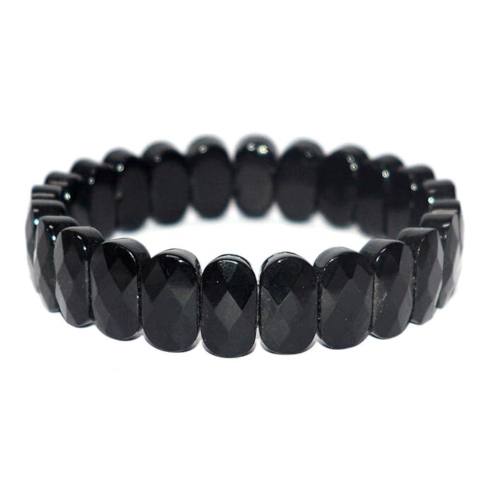 Obsidian Stylish Bracelet for Unisex Adult (Black) Diameter 2.5 Inch