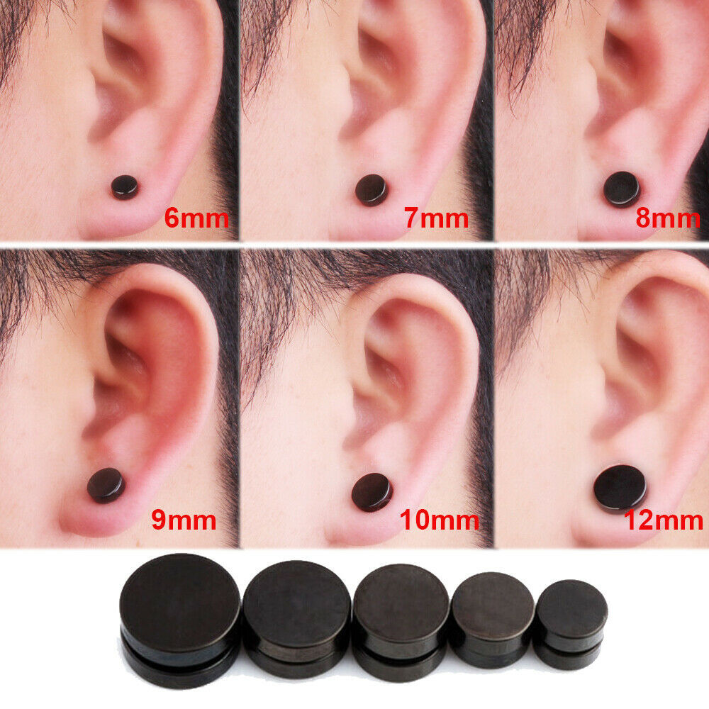 Magnetic Earrings Non-Piercing Fake Ear Clip Studs for Men Women Stainless Steel