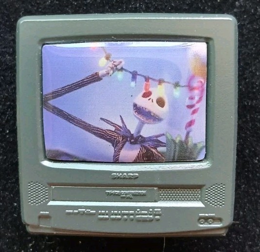 The Nightmare Before Christmas Jack Skellington TV Frame Custom ENAMEL PIN Xmas