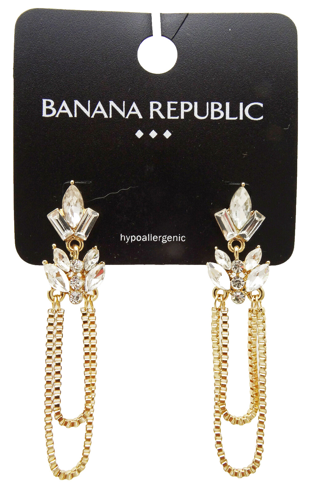 Fancy New Gold Tone Crystal Rhinestone Earrings From Banana Republic #BRE27