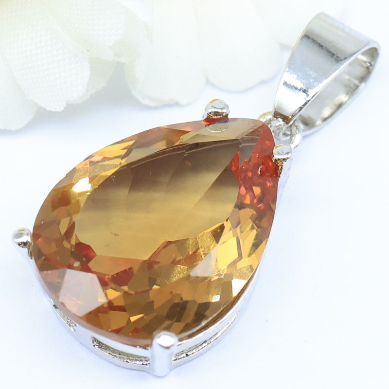Buy 2 get 1 free Unique Water Drop 18x13mm Color Changing Spinel Silver Pendant