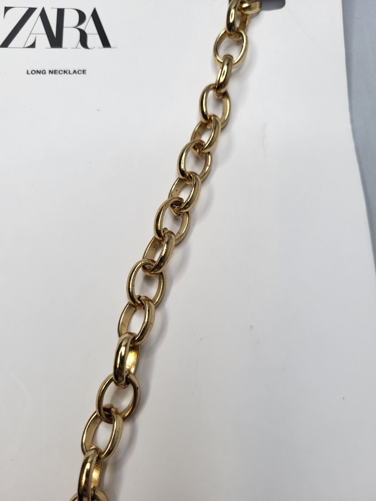 ZARA LONG Gold Limited Edition Metal long Necklace 35 in # B1864