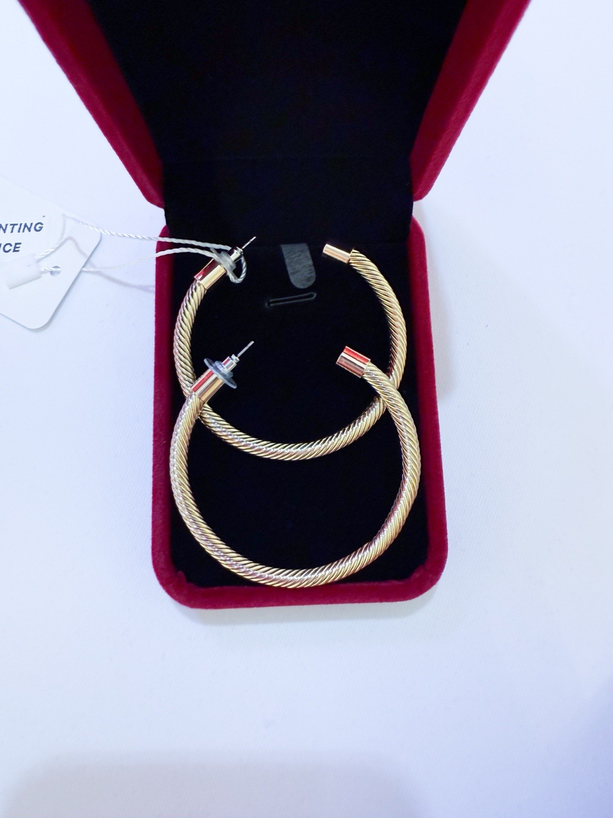 $95 ❤️ 2.2” Gold Hoops Twisted Fashion earrings wedding party formal evening