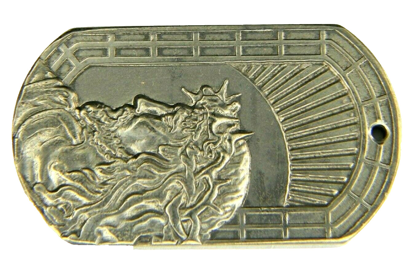 Pure titanium Two sided Jesus / Cross carved pendant Medallion Amulet No Chain