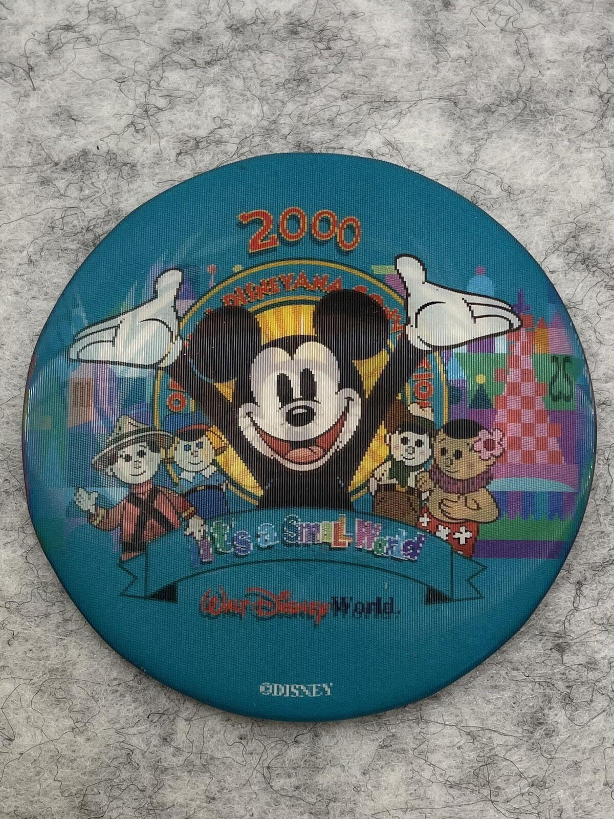 Disney 2000 It’s A Small World Reflective Round Button Pin
