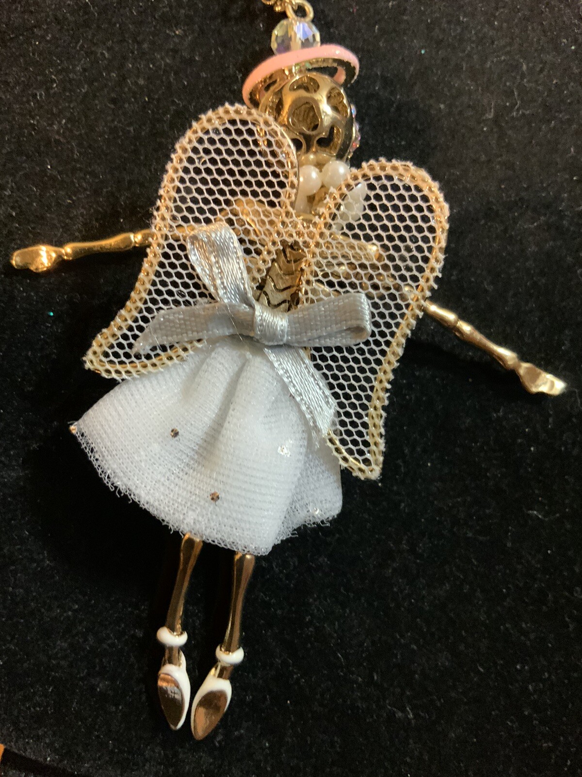 Betsey Johnson White Angel with Dangling Devil Necklace Extremely Rare – 1