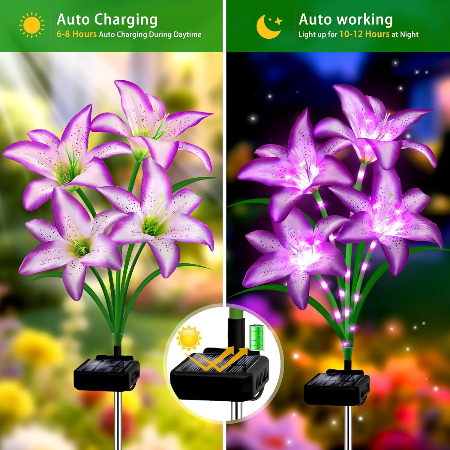 Solar Lights Outdoor, Gift for Women Mom Grandma Wife Daughter, 4 Pack 16 Solar