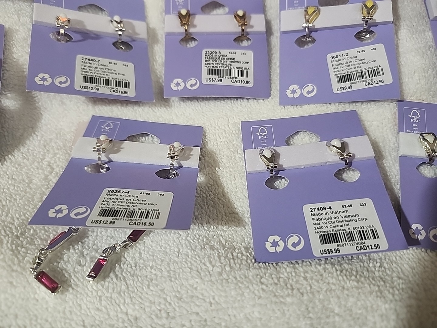 Claire’s Clip On Earrings. LOT OF 12. NEW.