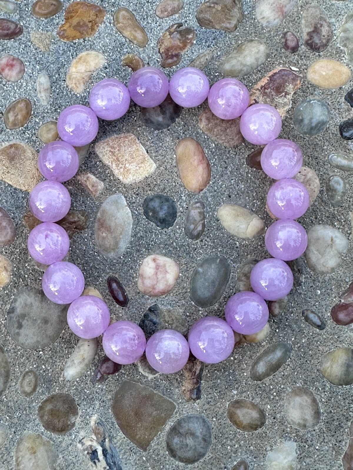 AAA+ Kunzite Bracelet, Round Pink Gemstone Beads, Healing Crystal Jewelry