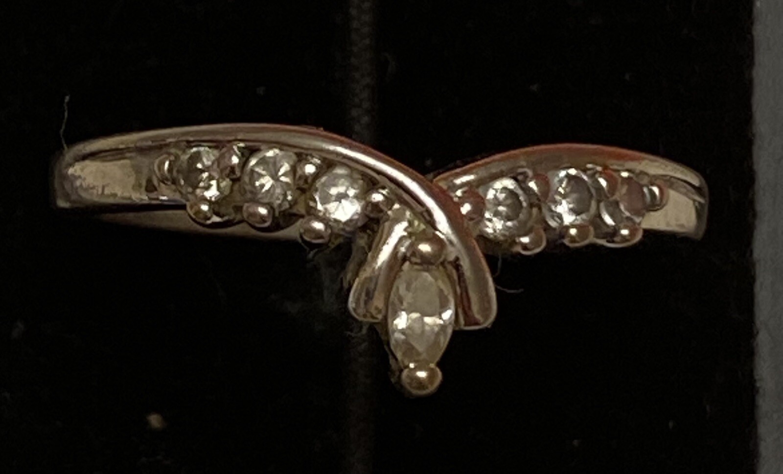 NV Silver Ring Sz8 Crown Princess Tiara Nevada Silver CZ Valentines