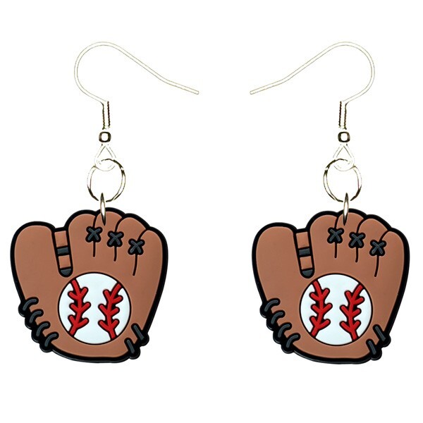 Baseball Earrings Handmade Hypoallergenic Silver Plated Fishhooks