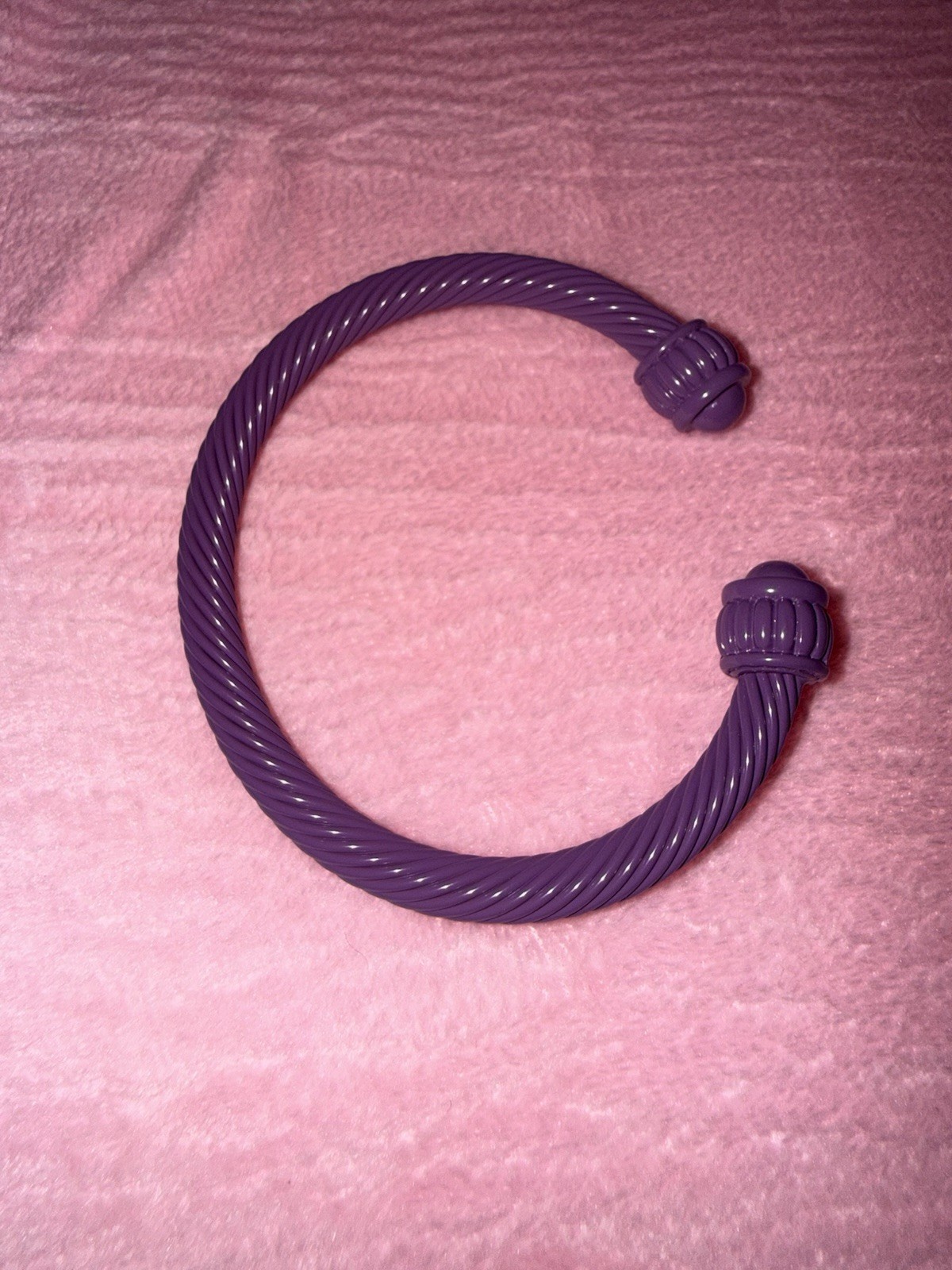 Twisted Cable Cuff Bracelet Open Bangle Purple Adjustable Women’s Jewelry