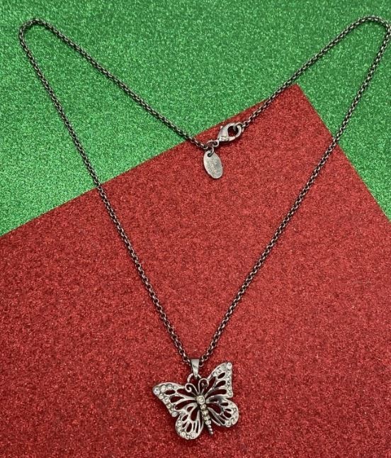 Lia Sophia Jewelry, 16 inch Necklace Rhinestone Butterfly Pendant design