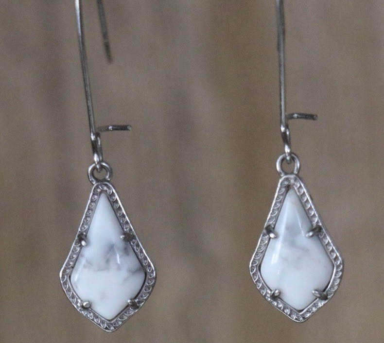Kendra Scott Lori Rhombus Dangle Drop Earrings With Howlite Stone