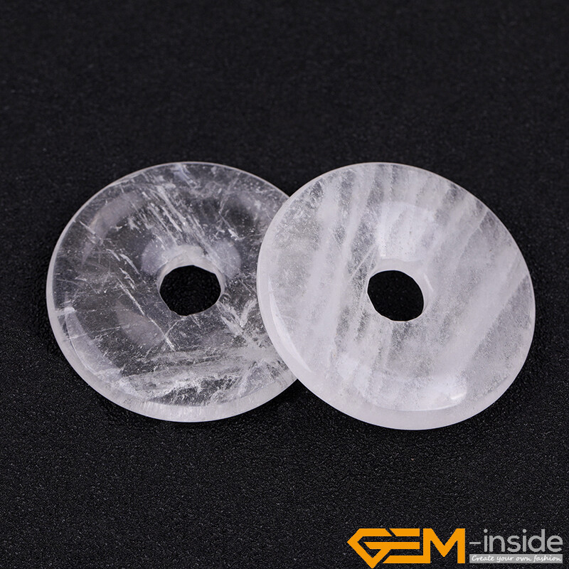 Natural Assorted Stones Round Donut Beads For Pendant Earring Necklace 1 Pcs AU