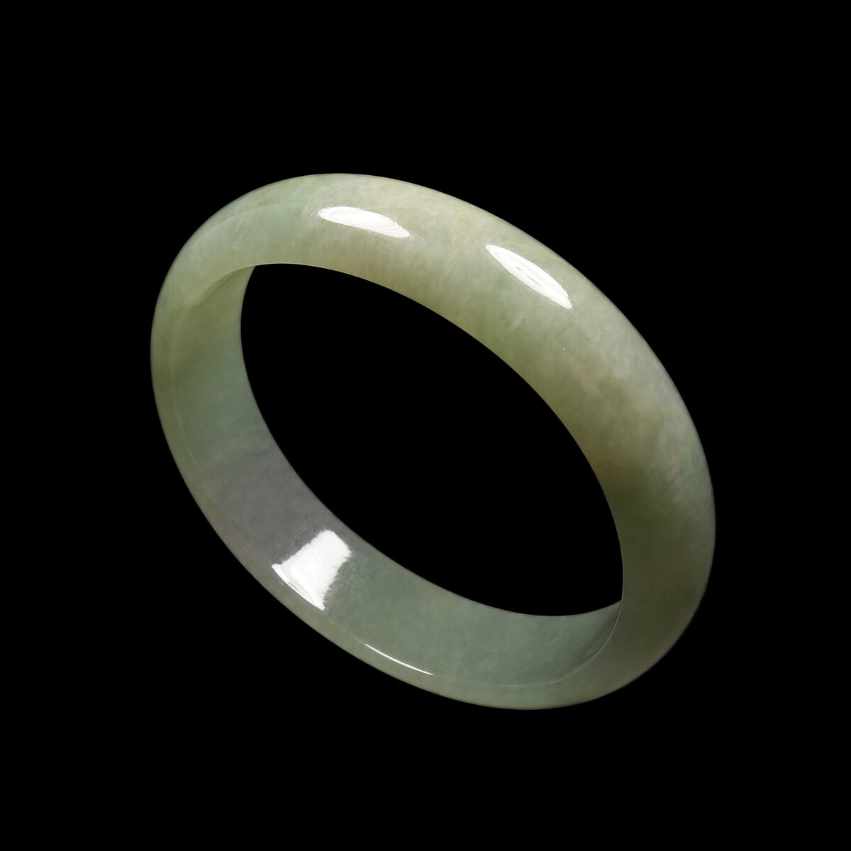 53mm Certified A 100% Natural Lavender Green Jadeite Jade Bangle Bracelet 11963