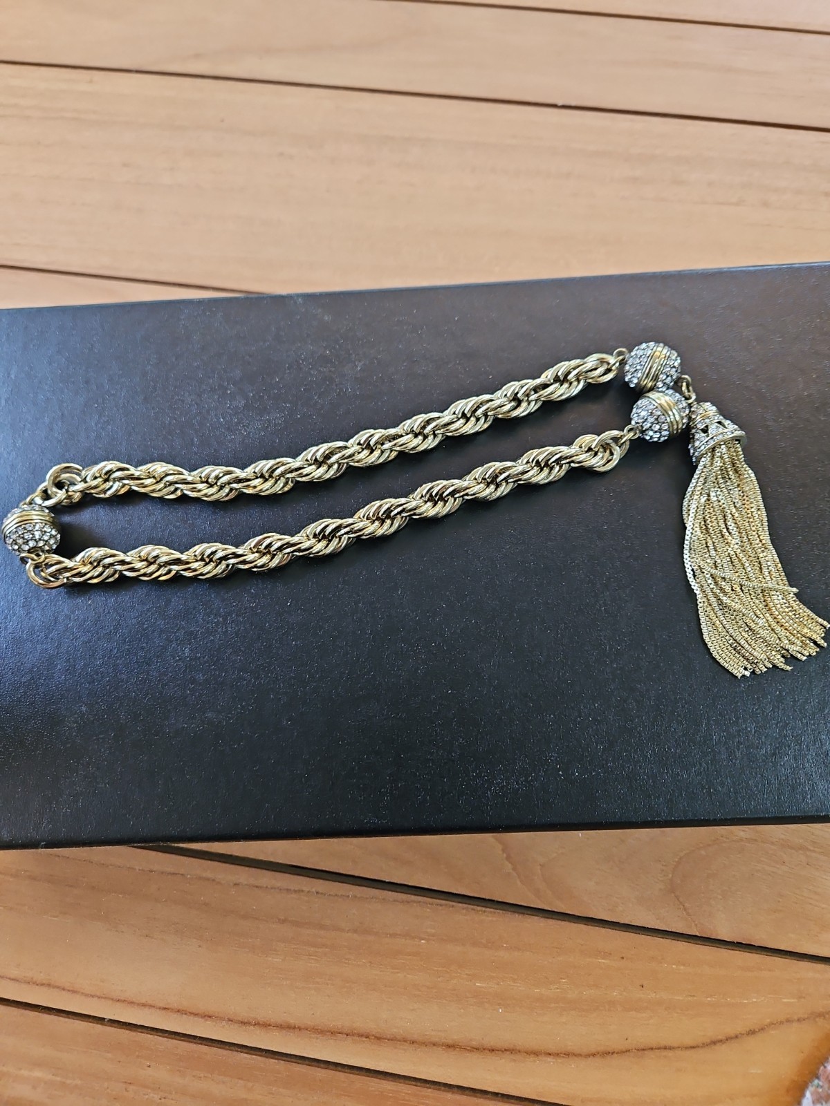 Heidi Daus Snap-Apart GOLD Necklace With Tassel