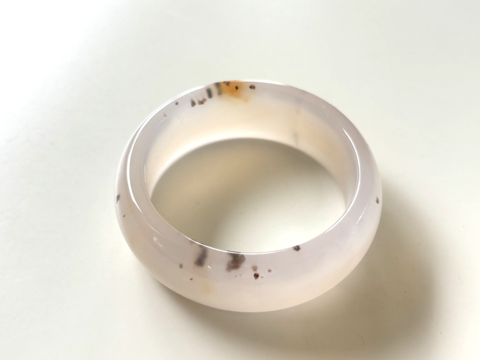 50mm Carnelian Agate Bangle Bracelet Cream Lace Agate Banding